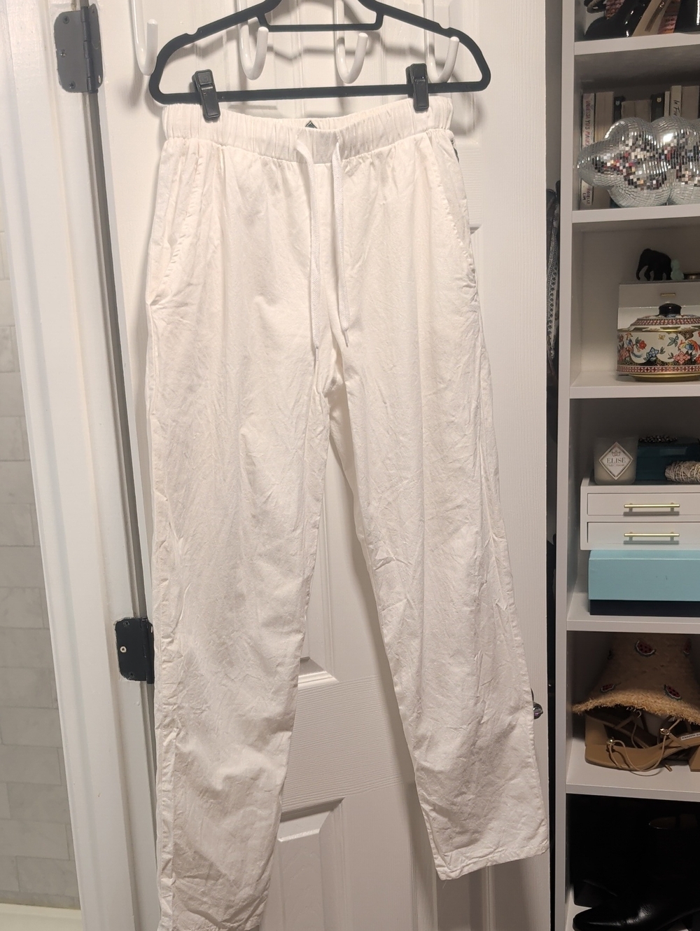 EUC Men's White Drawstring 100% Cotton Pants